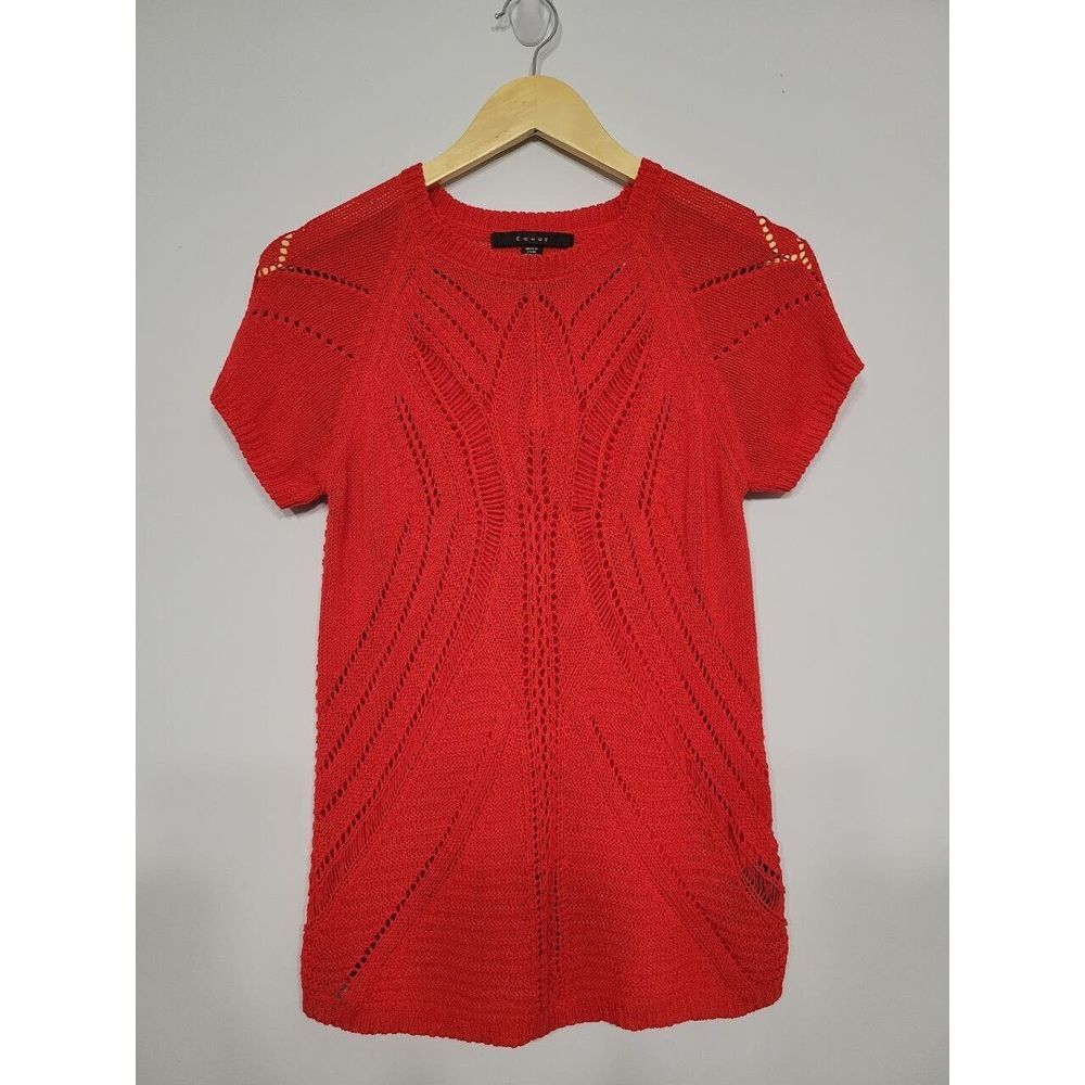 Fever Red Knitted Short‎ Sleeve Top Size Medium